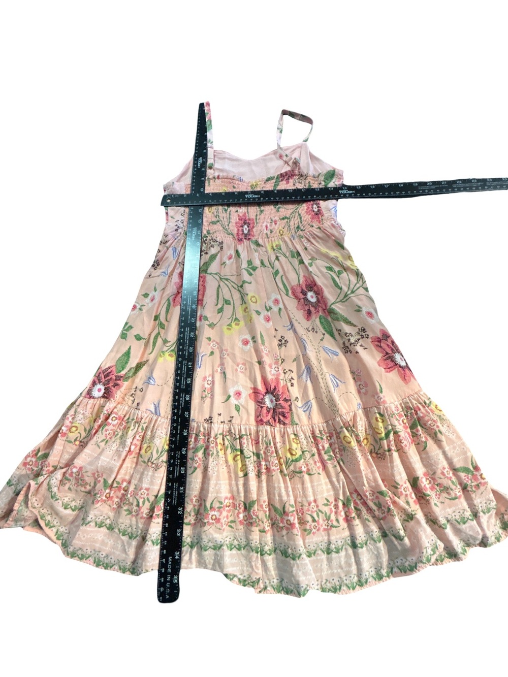Old Navy Pink Floral Smocked Mini Dress Sleeveless Straps Size M Cottagecore - Picture 6 of 6